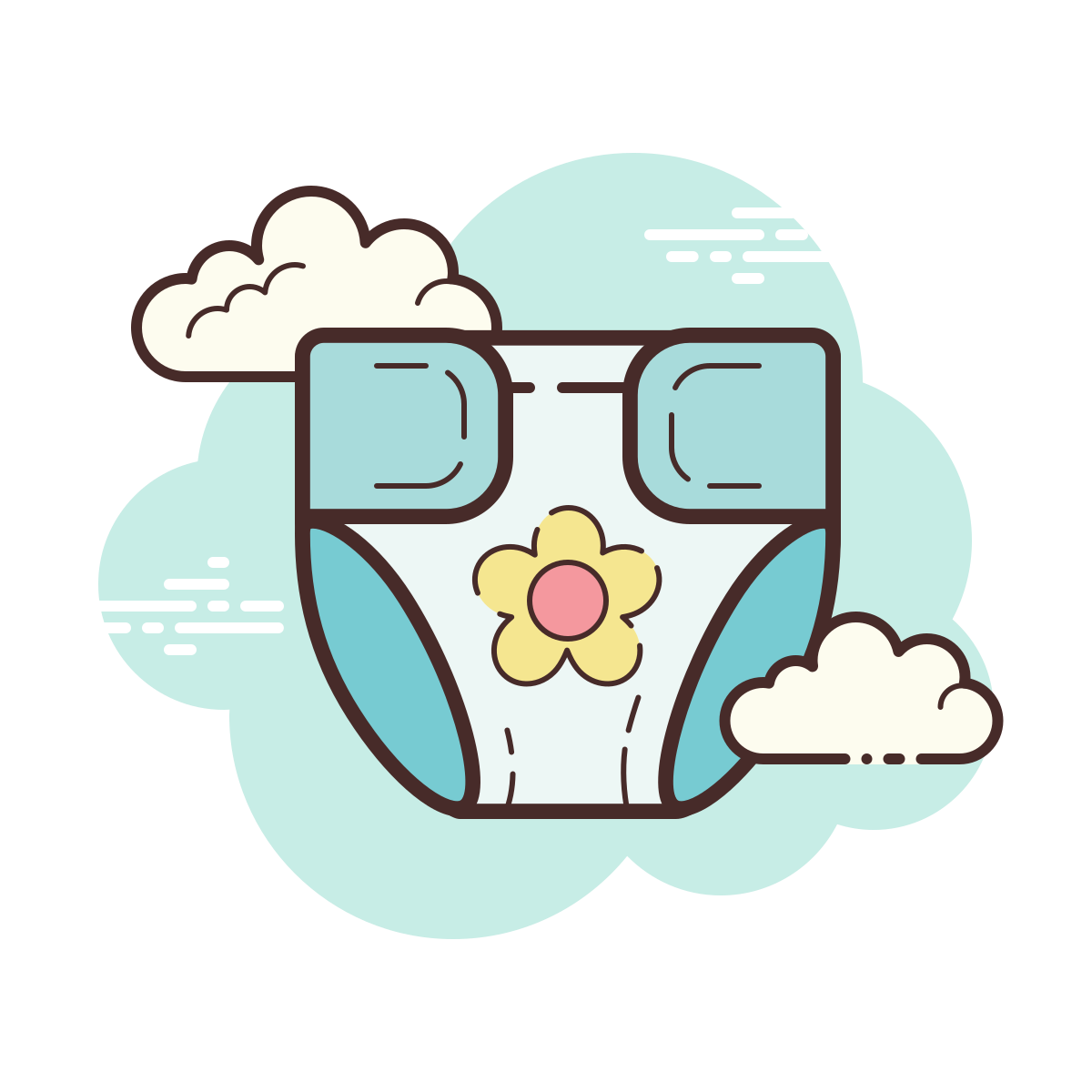 cloud style nappy icon