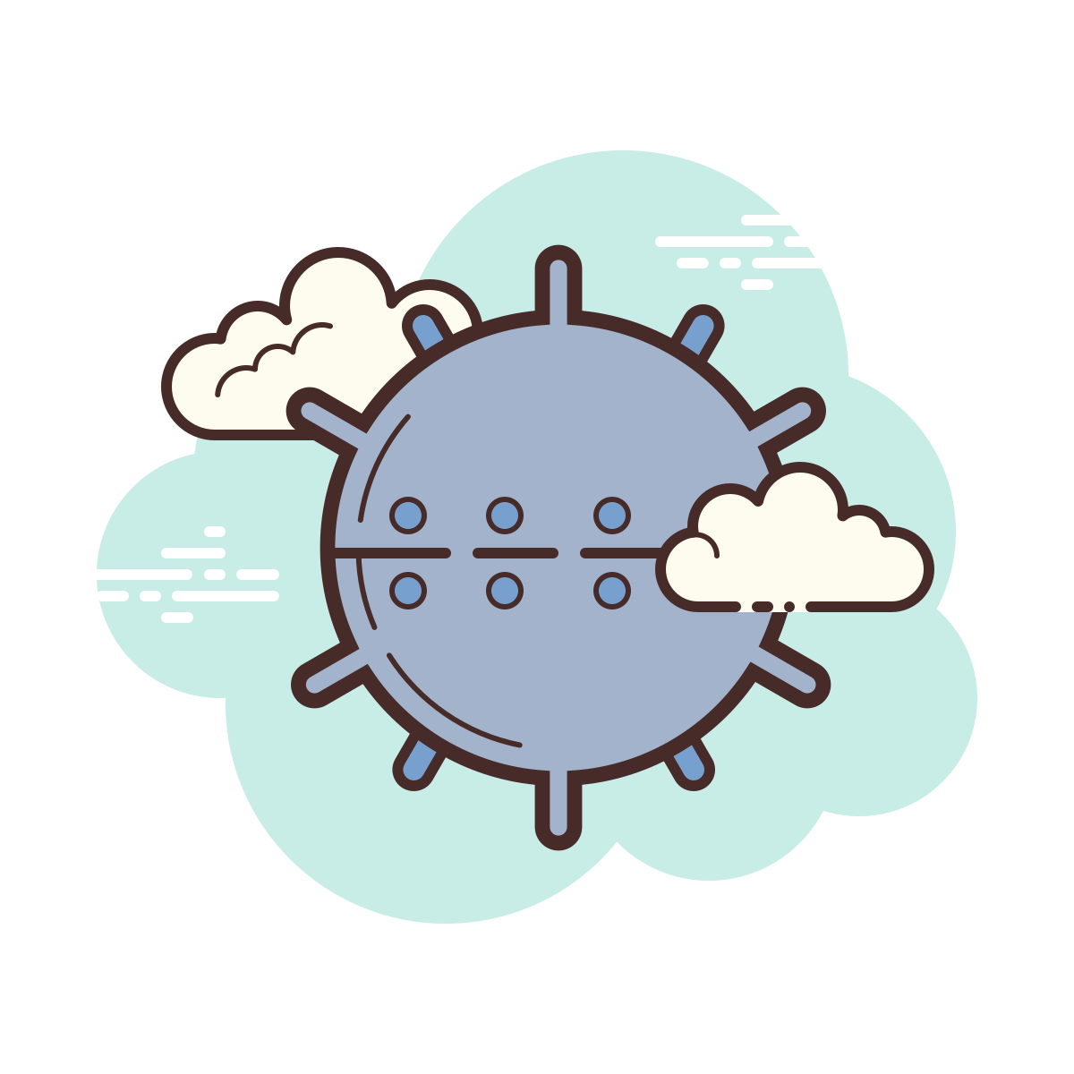 cloud style naval mine icon