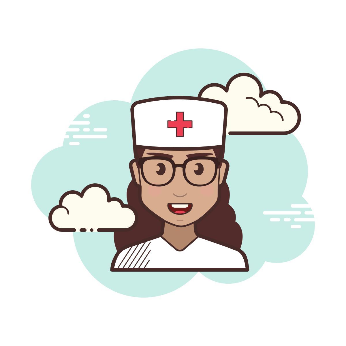 cloud style 간호사 여성 icon