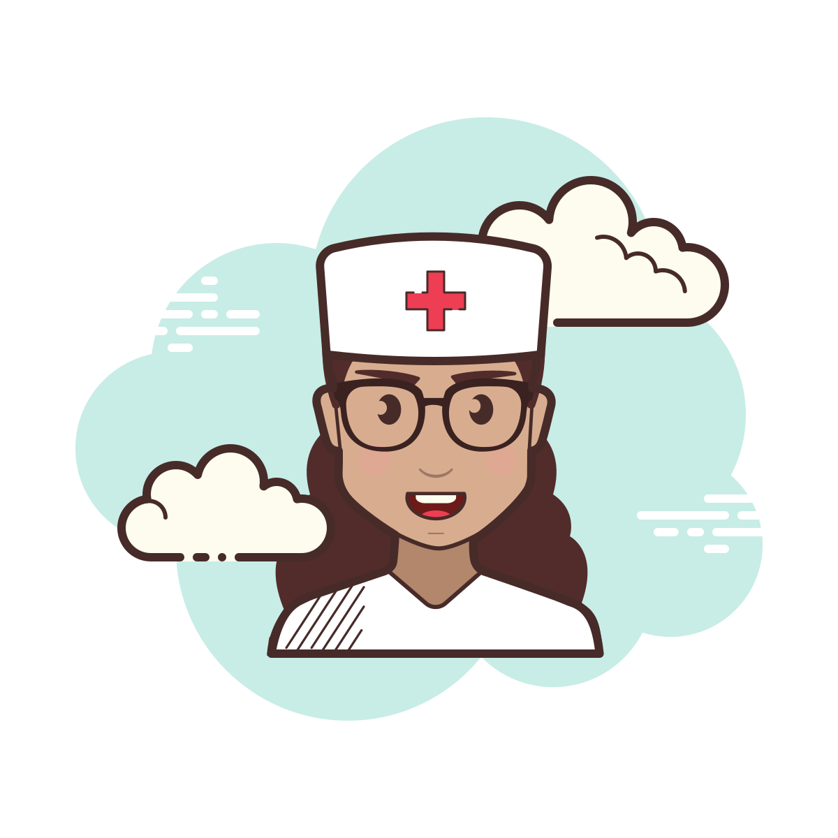 cloud style nurse female icon