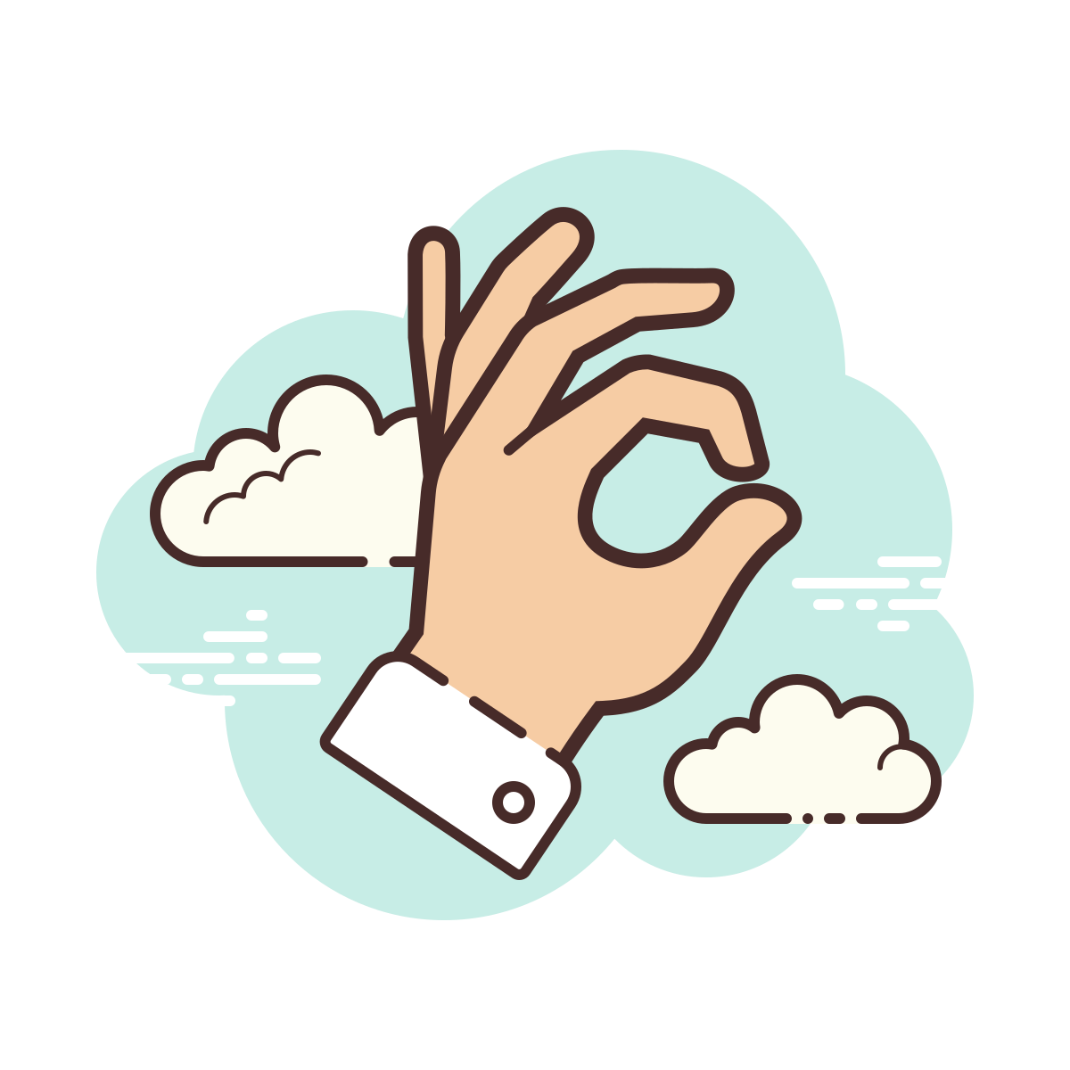 cloud style ok hand icon