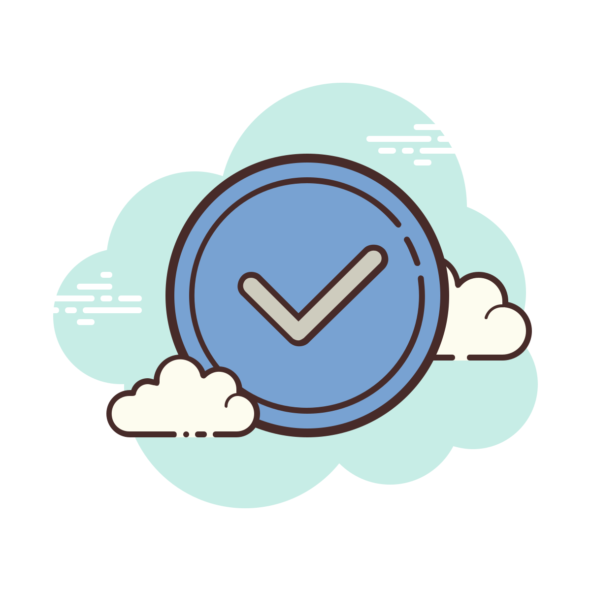 cloud style ok icon