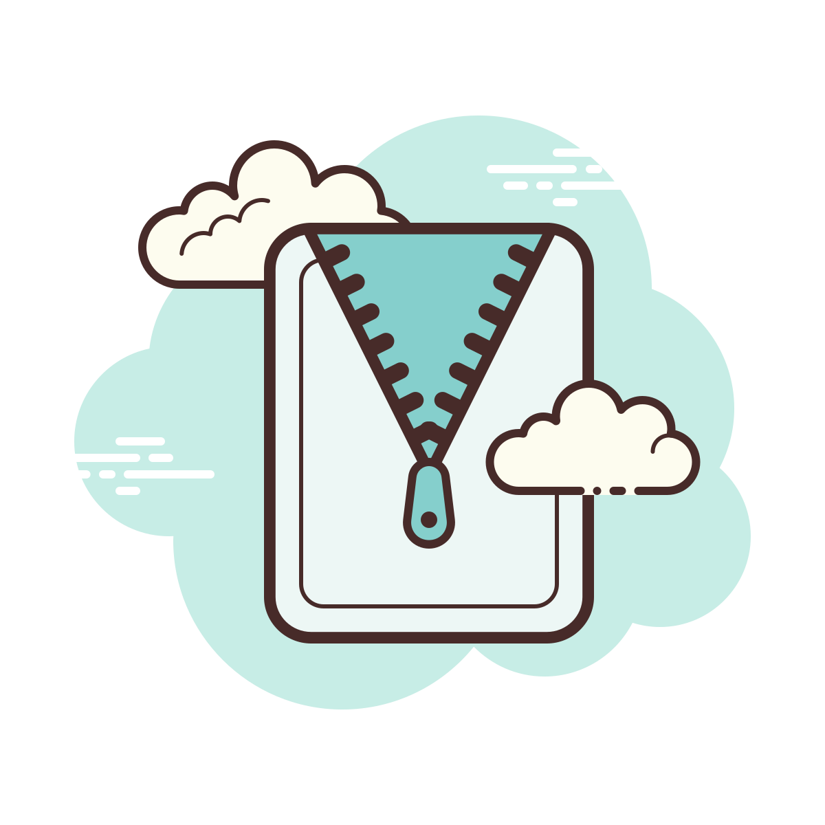 cloud style open archive icon