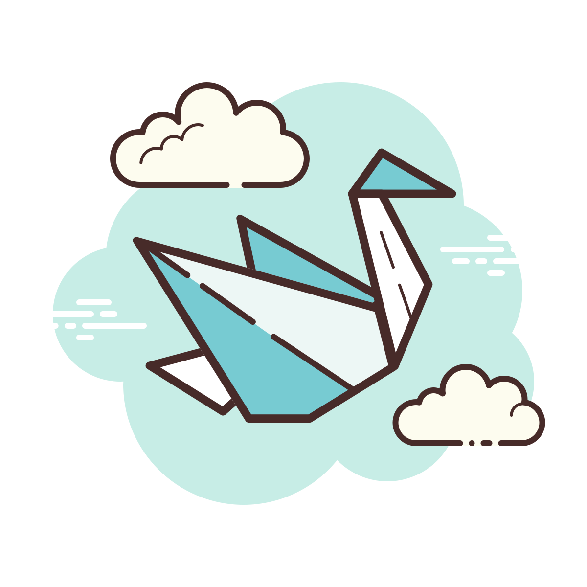 cloud style origami icon