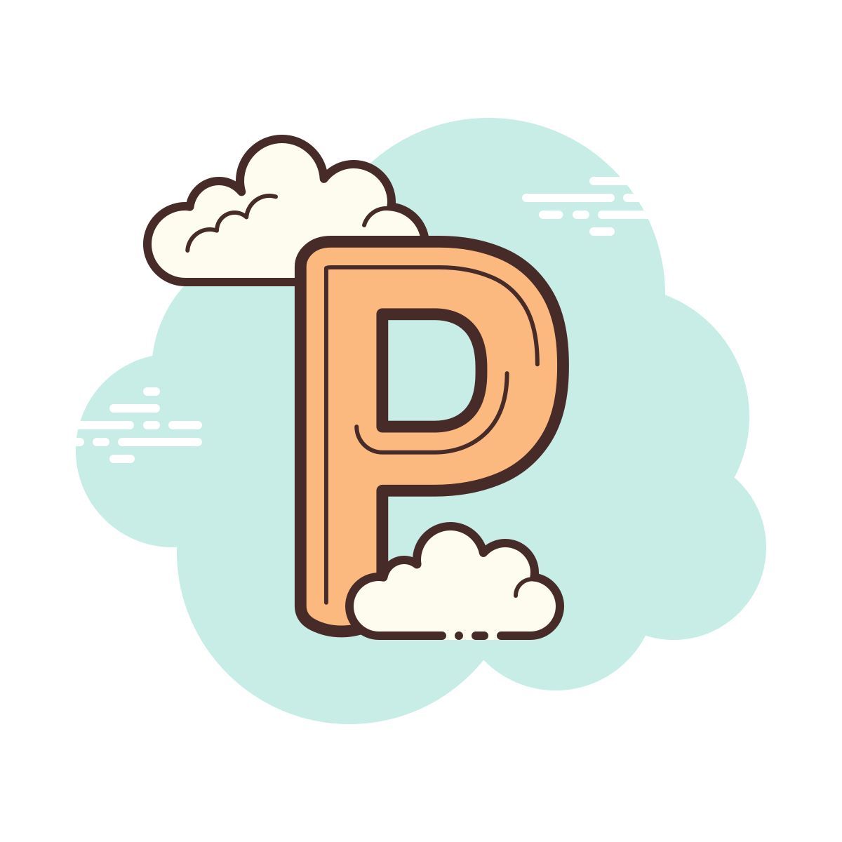 cloud style p icon