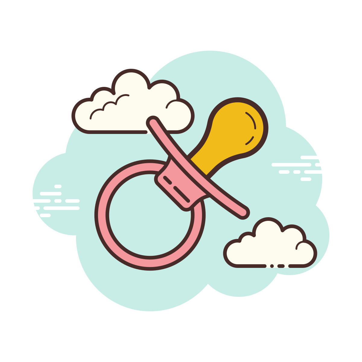 cloud style pacifier icon