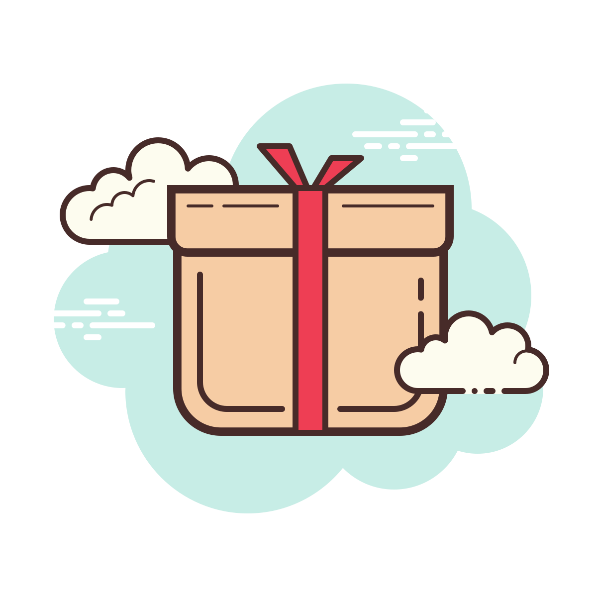 cloud style packaging icon