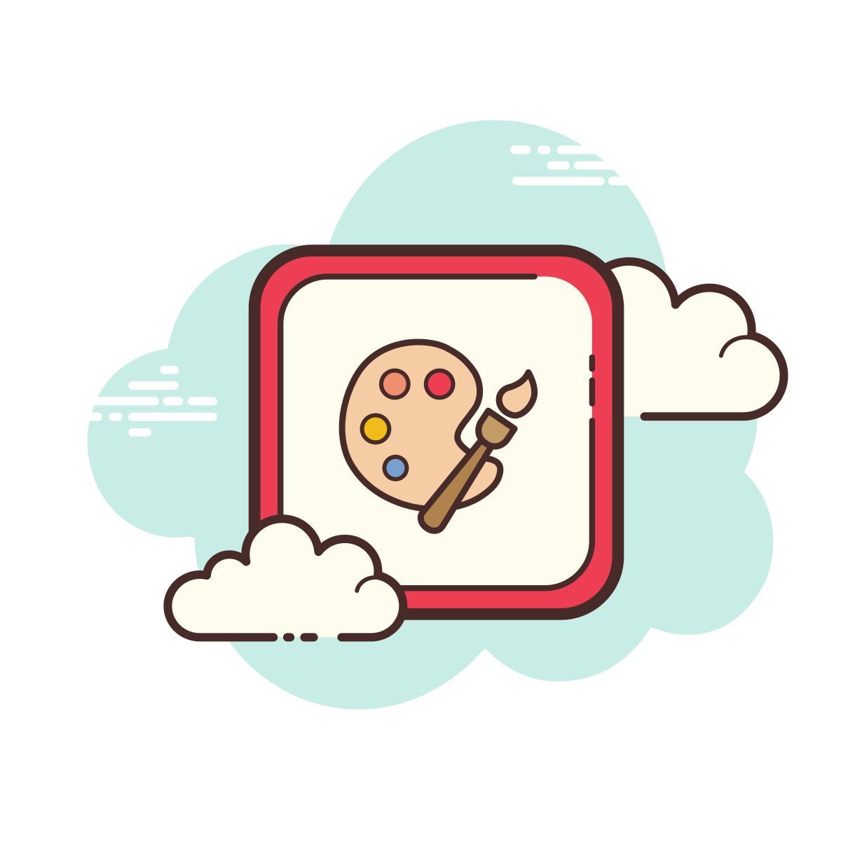 cloud style tavolozza da pittura icon