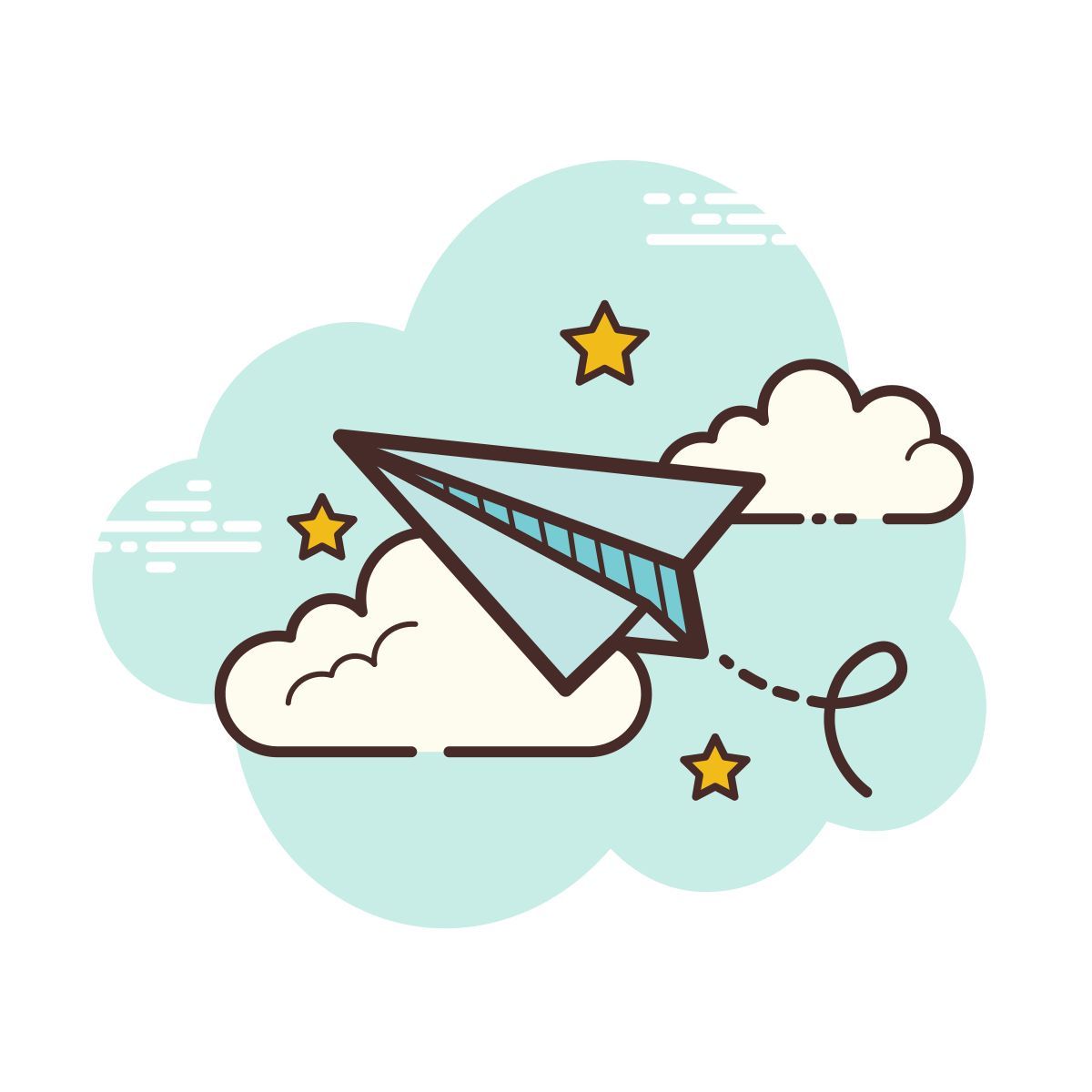 cloud style aereo di carta icon