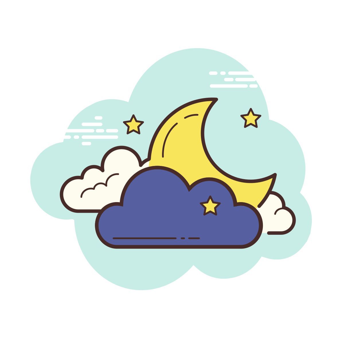 cloud style night icon