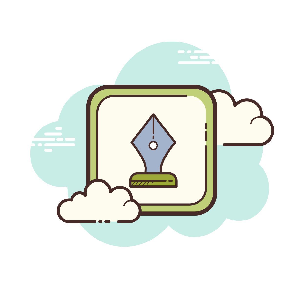 cloud style 펜 icon