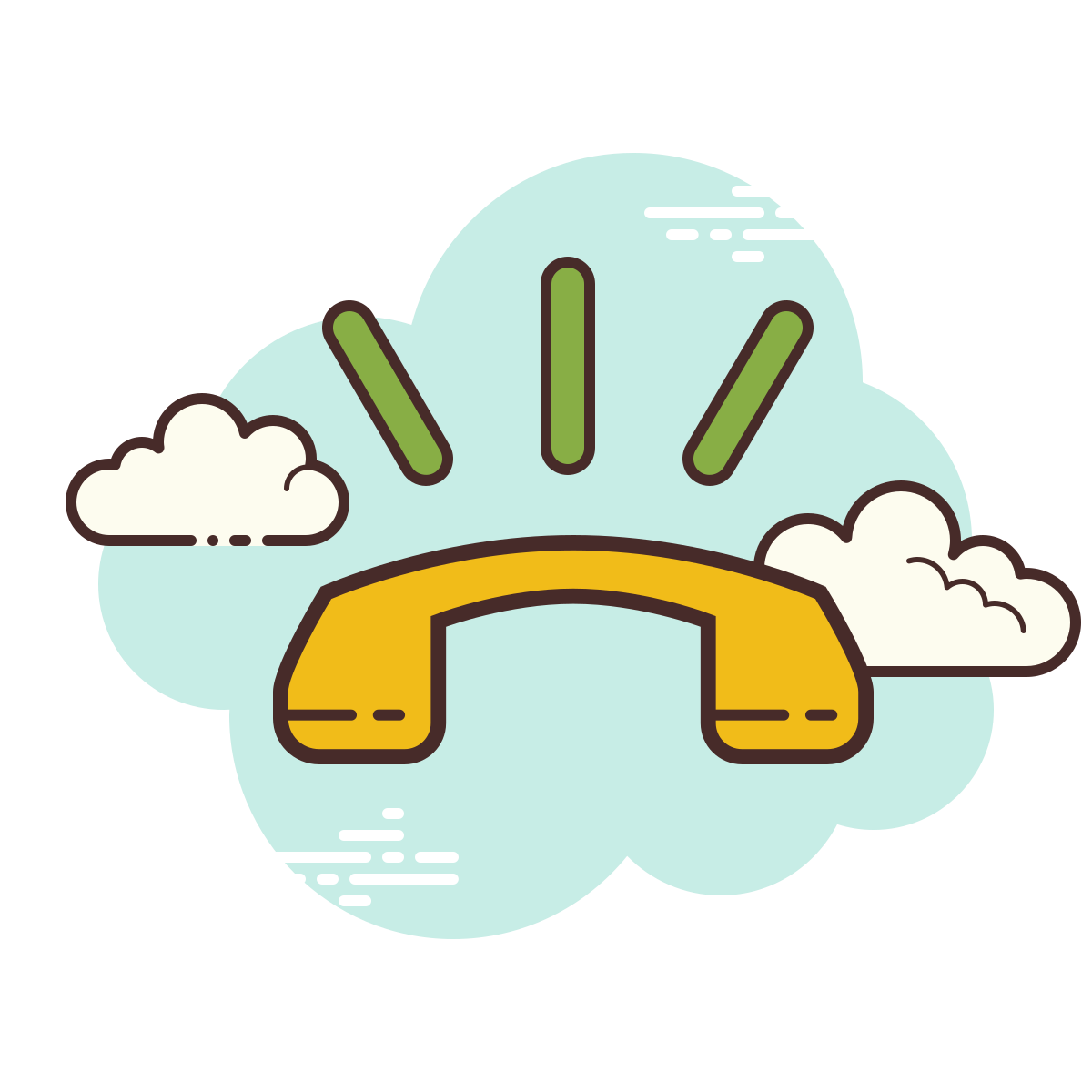 cloud style phone ringing icon