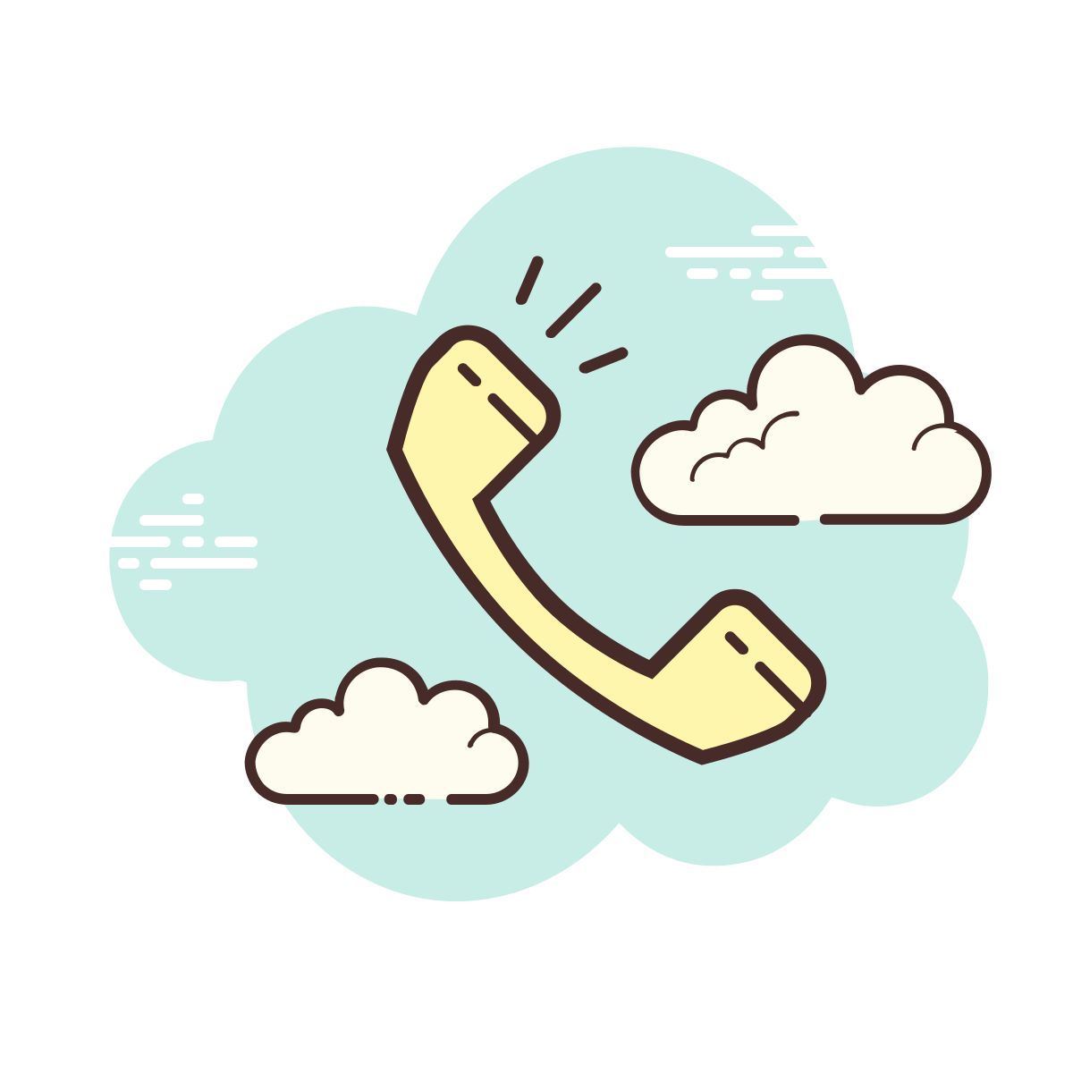 cloud style 전화 icon