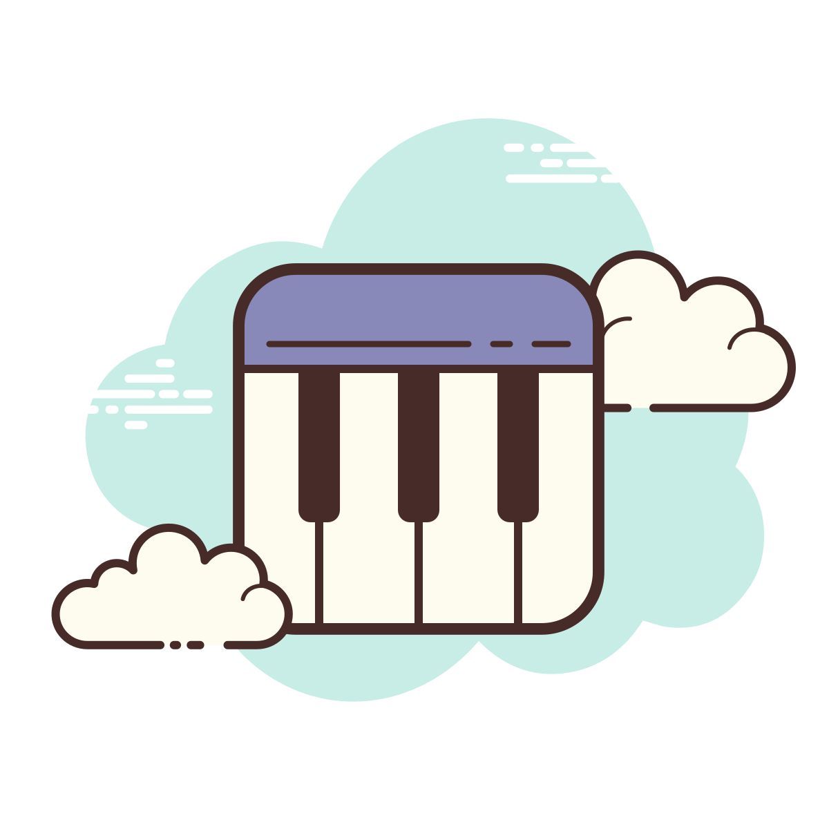 cloud style piano icon