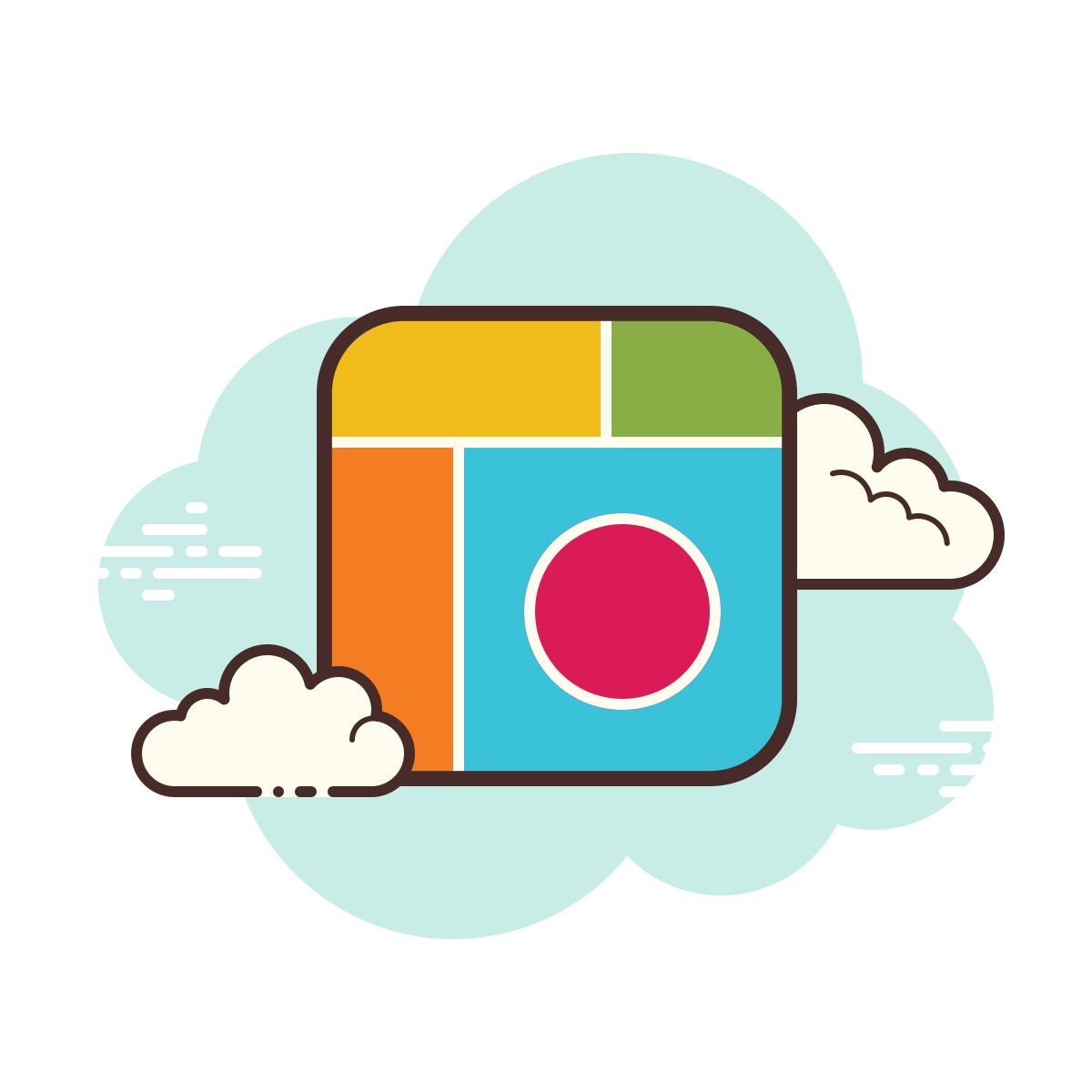 cloud style 그림 콜라주 icon