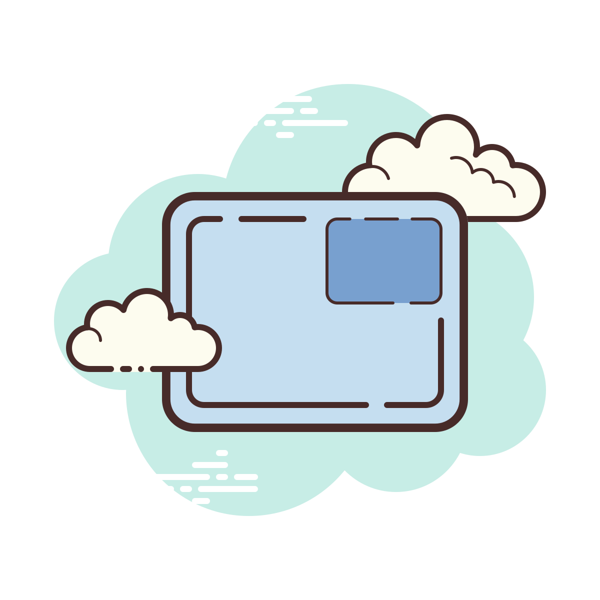 cloud style picture in picture icon