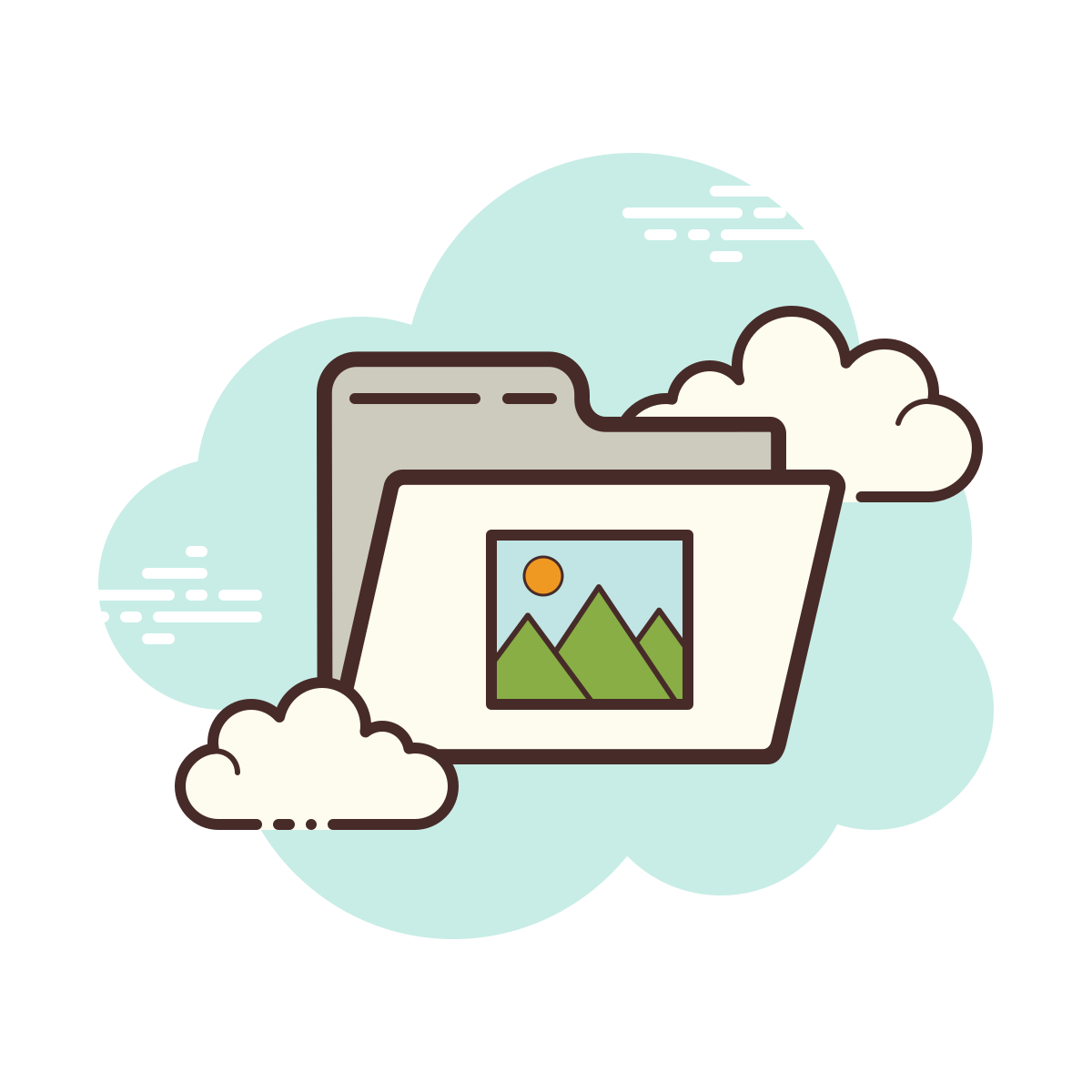 cloud style pictures folder icon