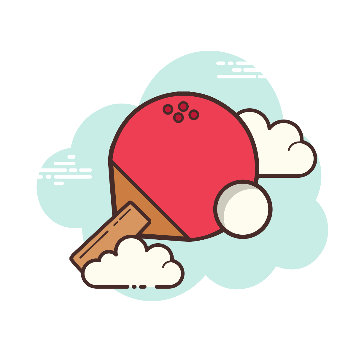 cloud style ping pong icon