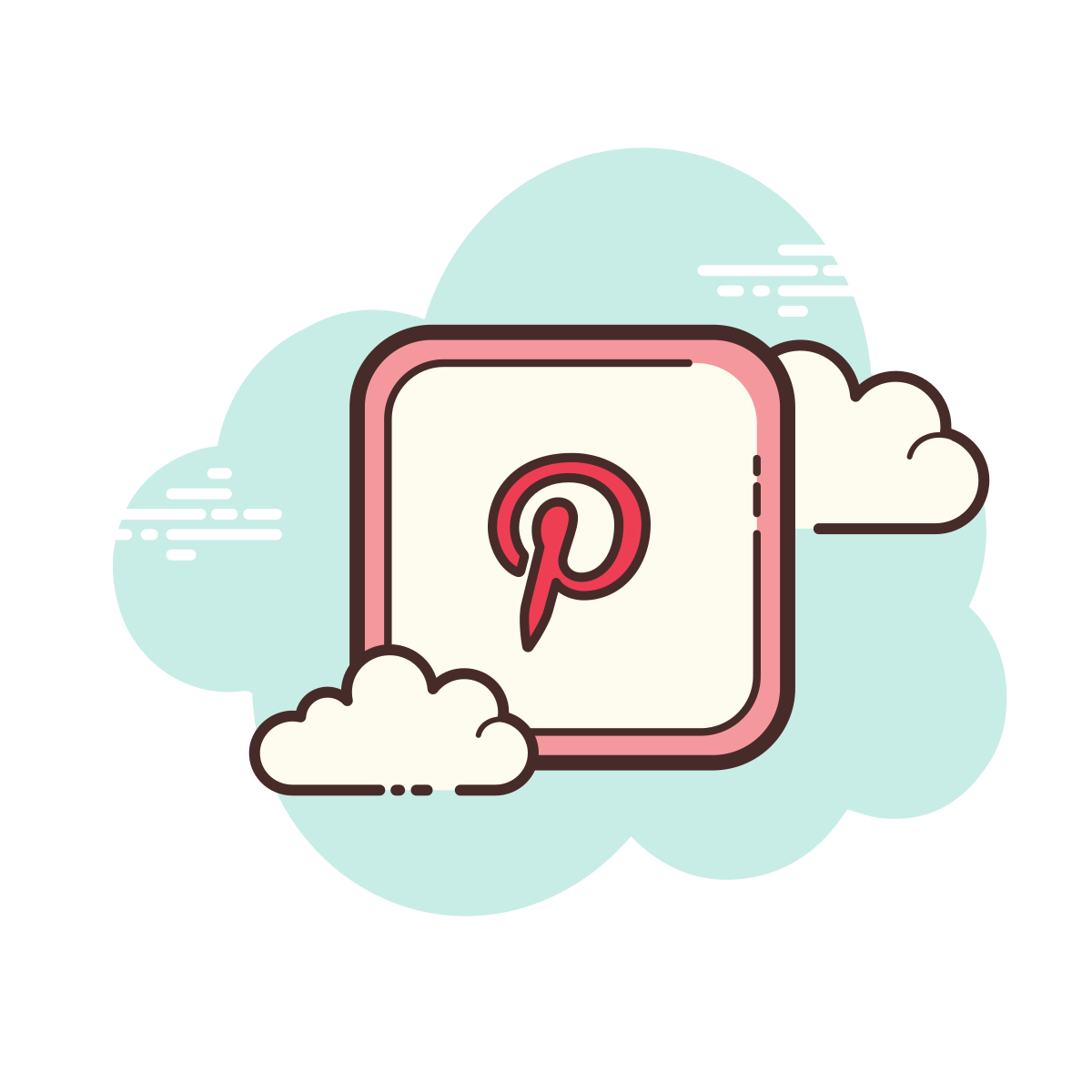 cloud style pinterest icon