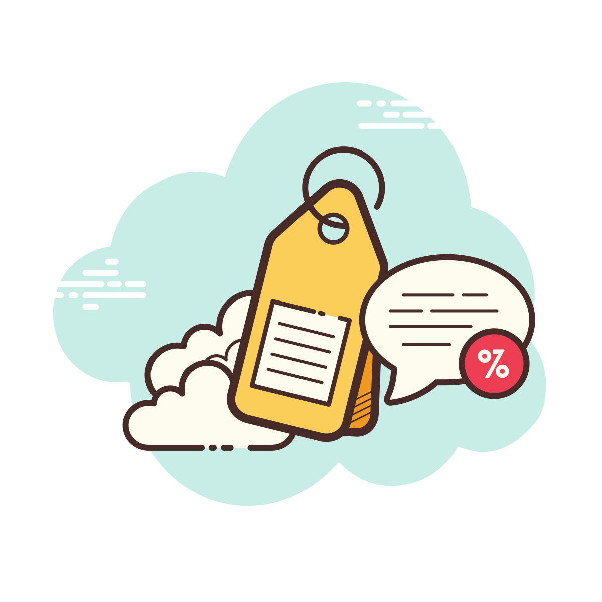 cloud style price tag icon