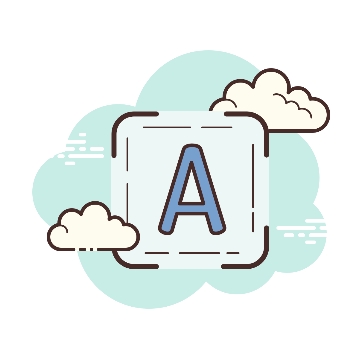 cloud style printed ocr icon