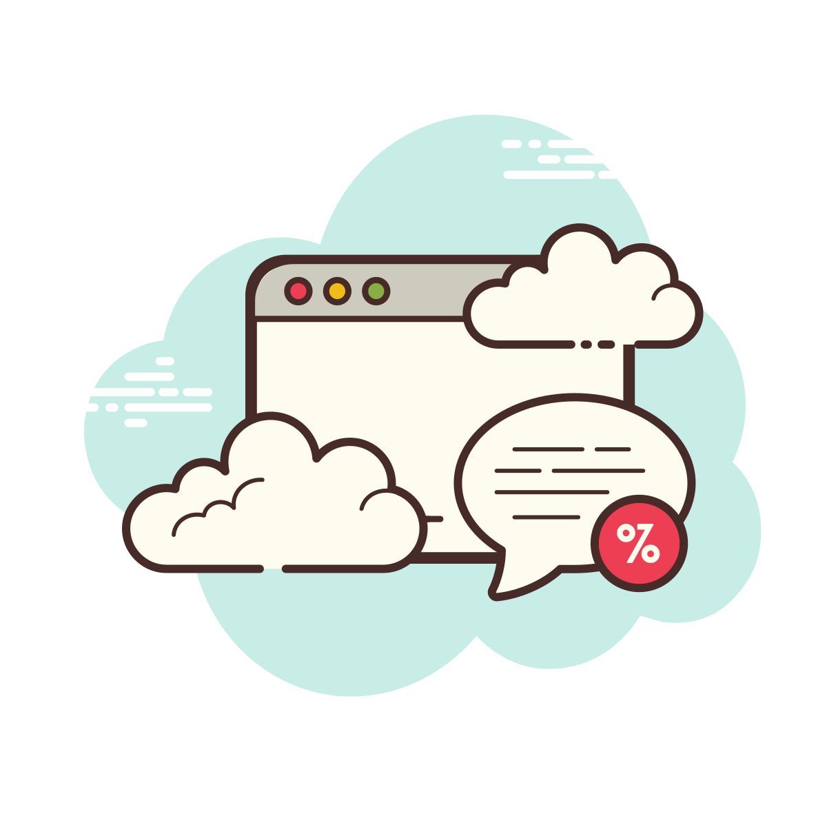 cloud style 온라인 광고 icon