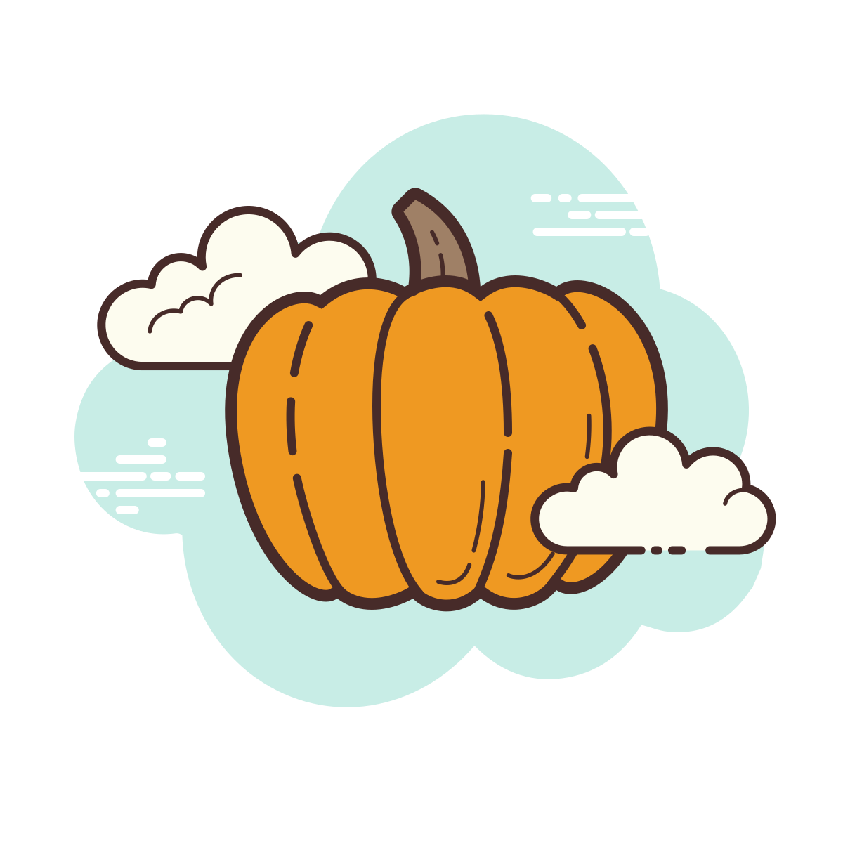 cloud style pumpkin icon
