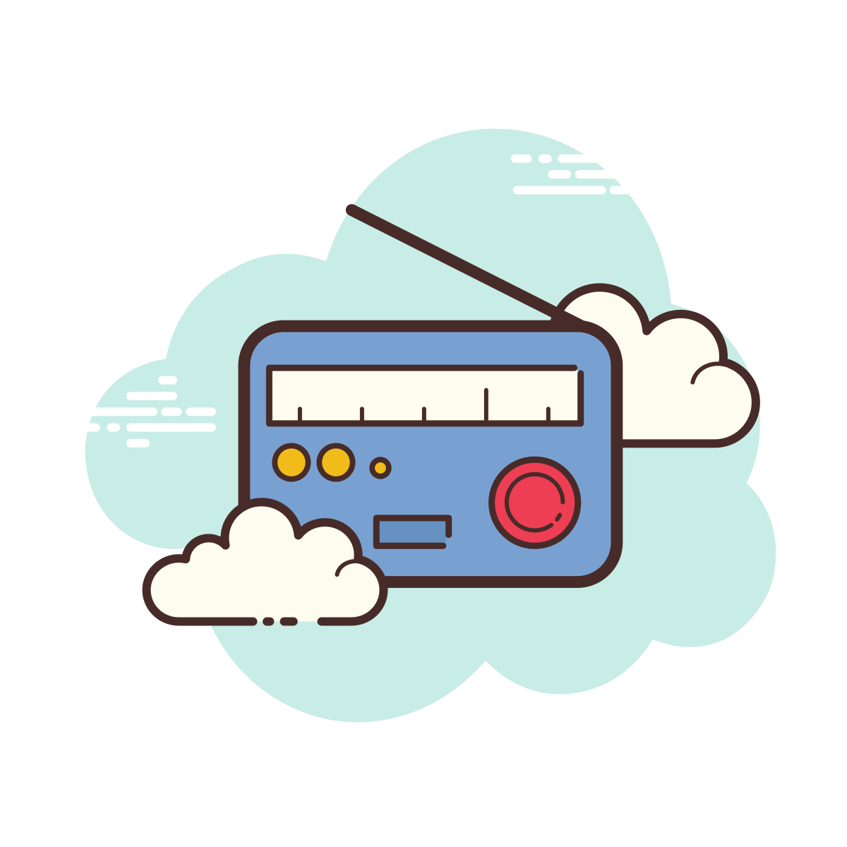 cloud style radio icon