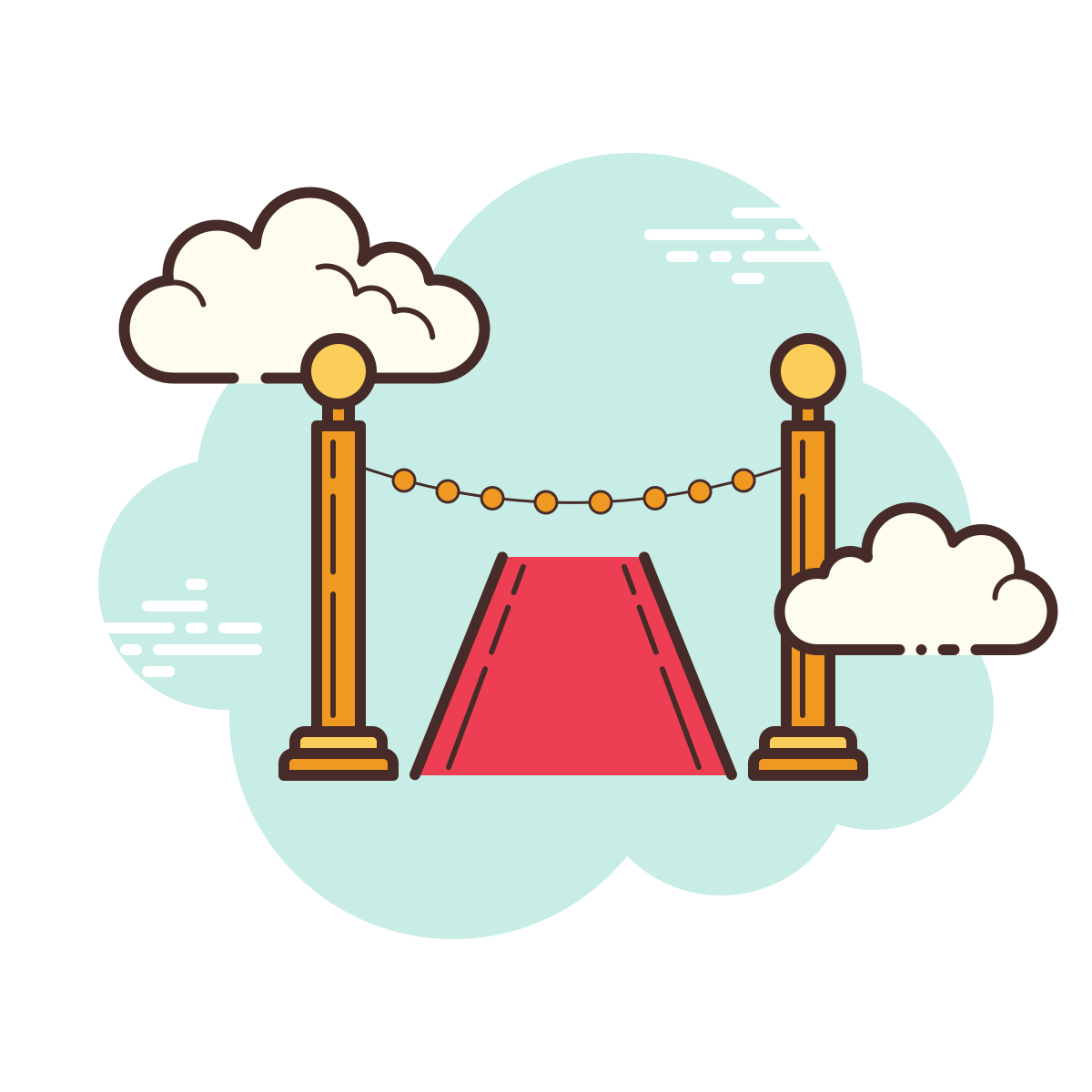 cloud style red carpet icon