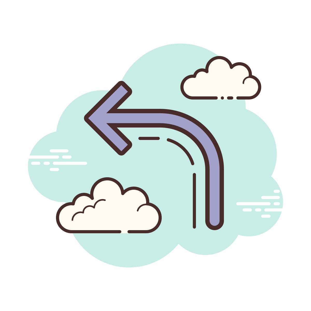 cloud style reply arrow icon