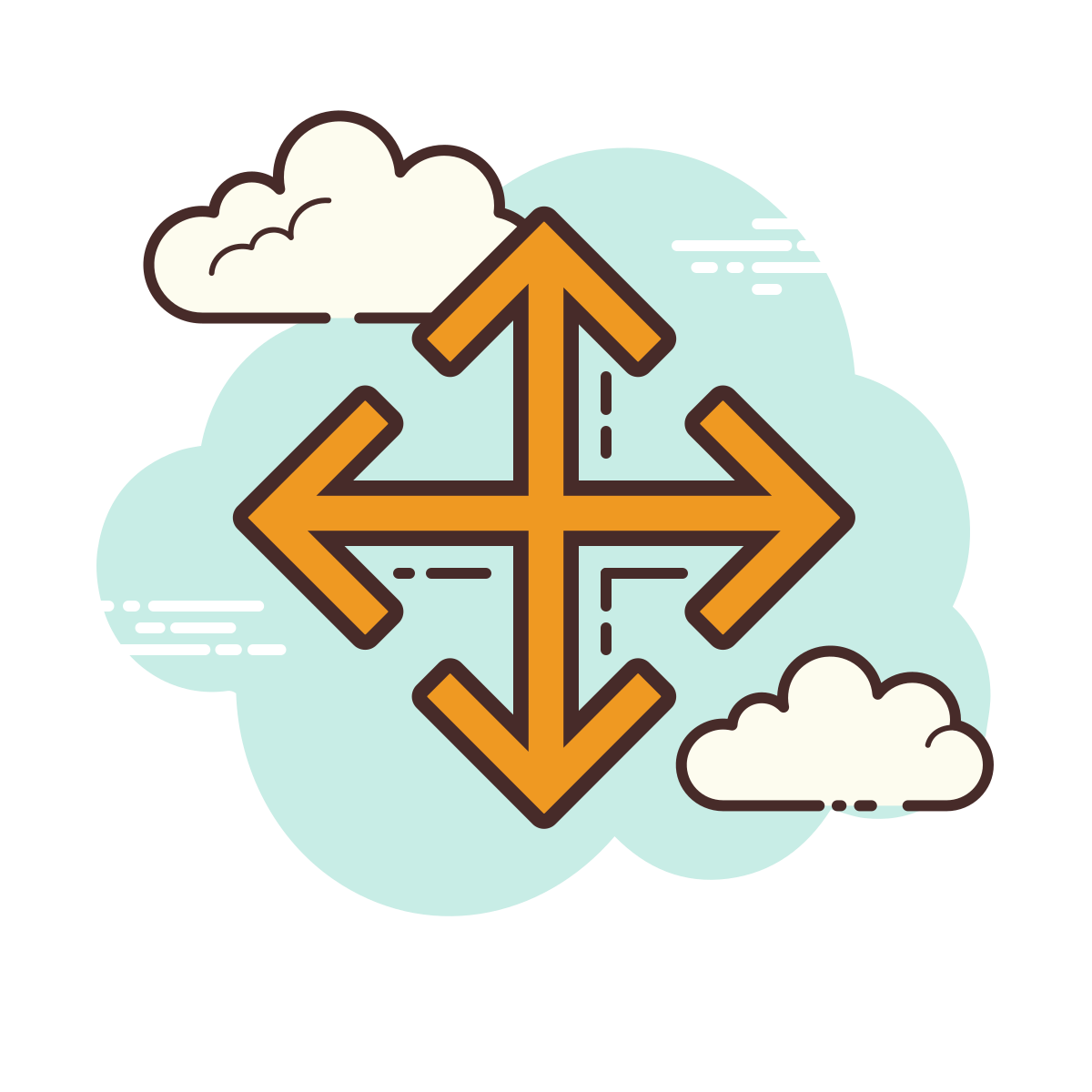 cloud style resize four directions icon