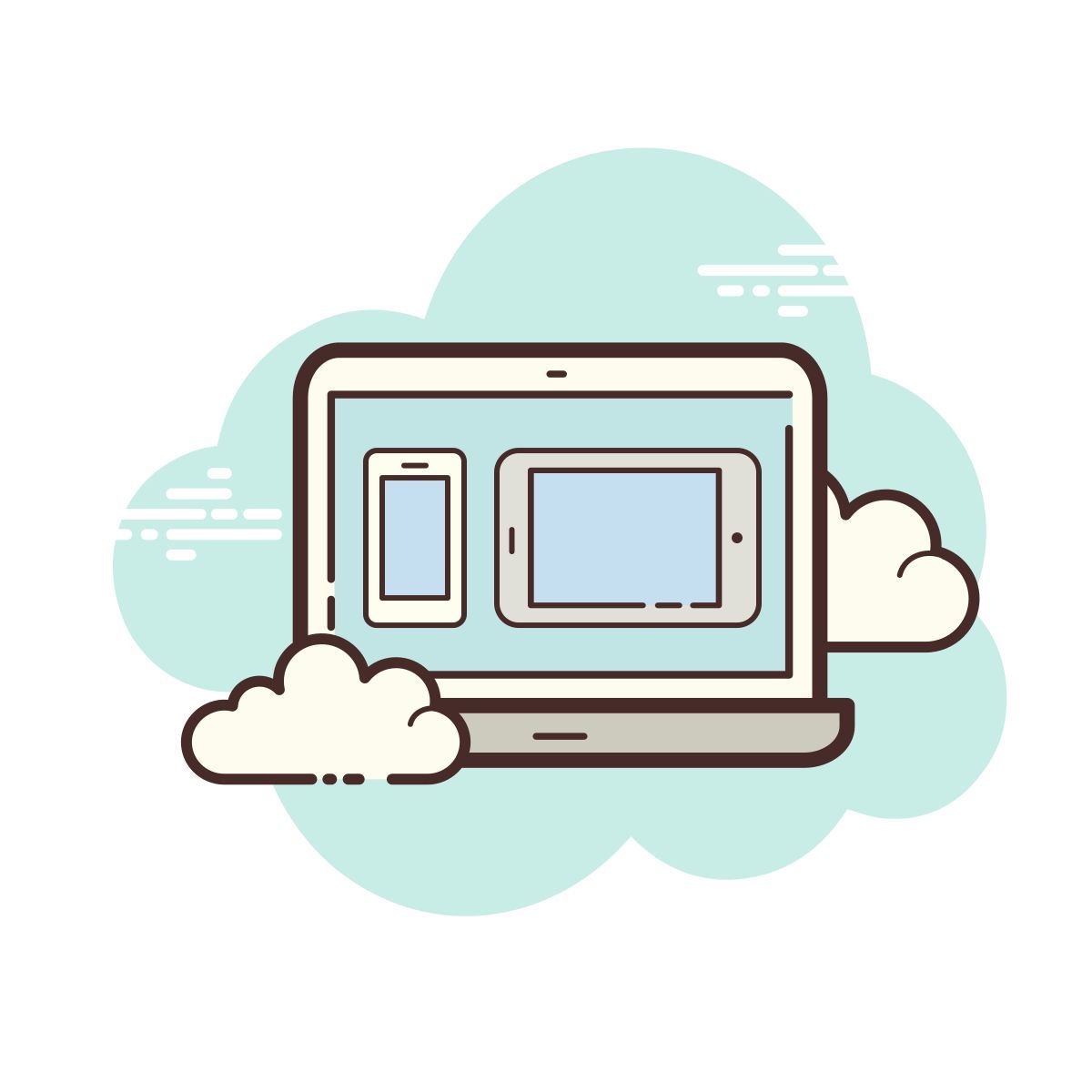 cloud style 반응형 웹 icon