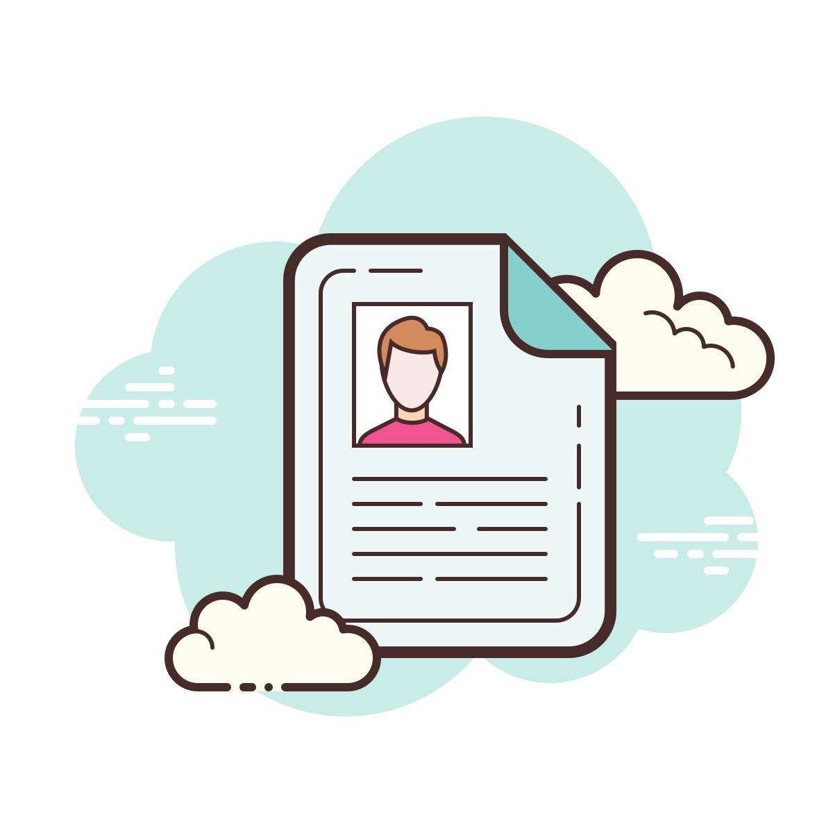 cloud style curriculum vitae icon