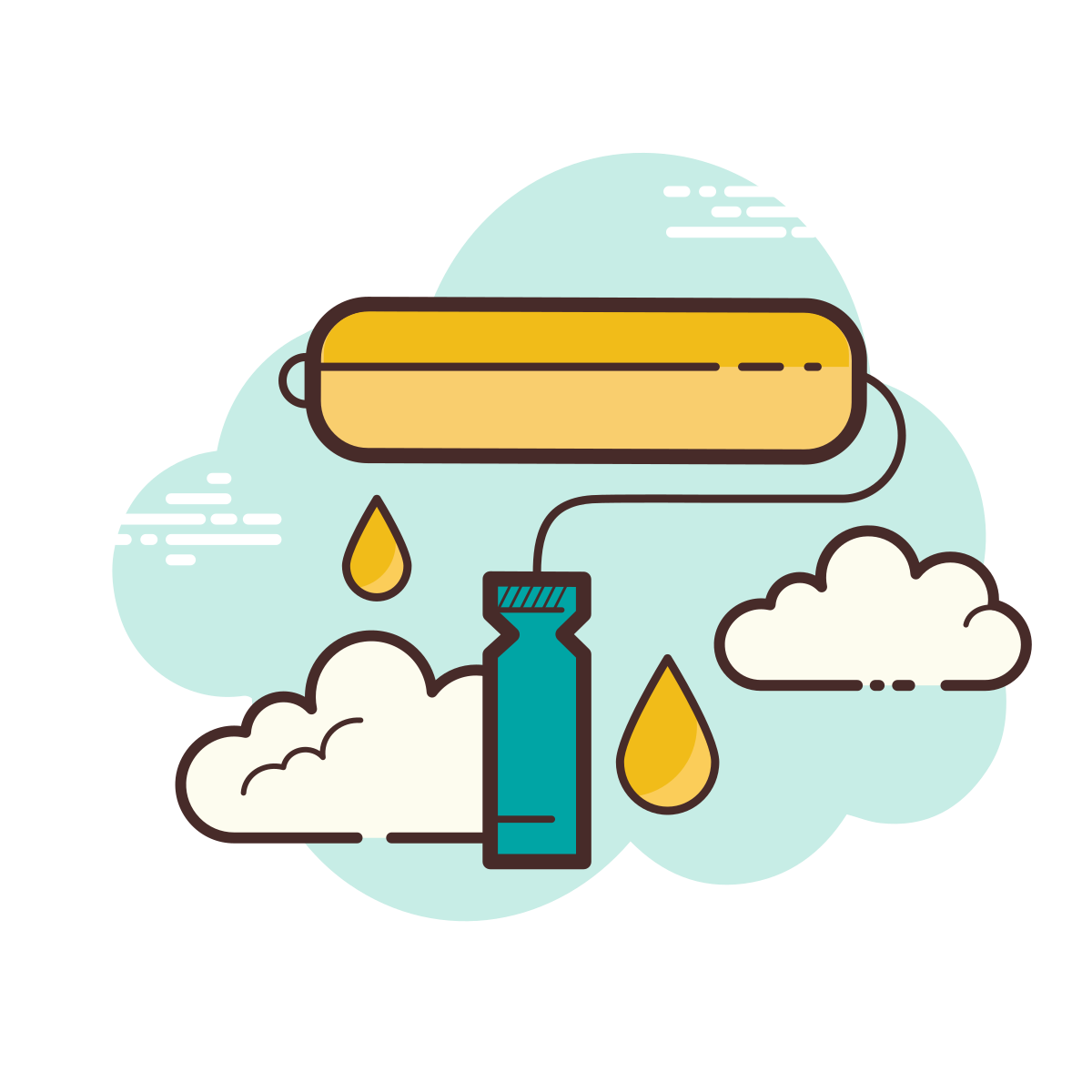 cloud style roller brush icon