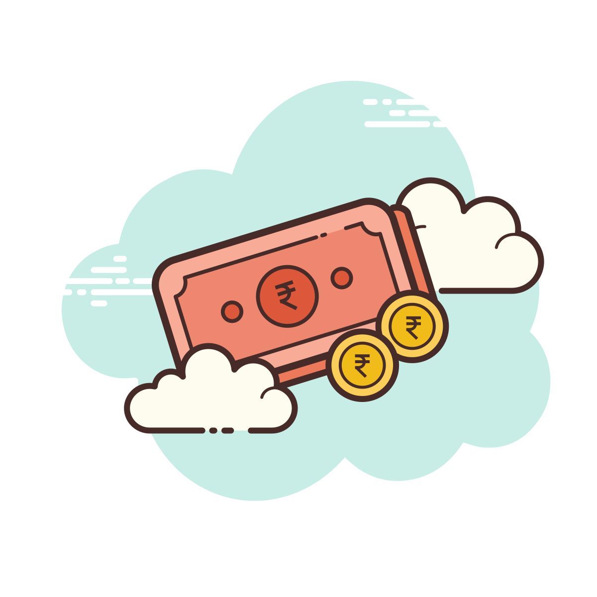 cloud style rupee icon