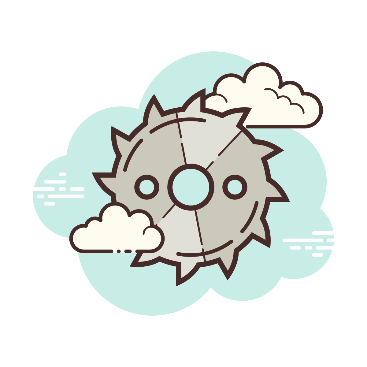 cloud style saw blade icon
