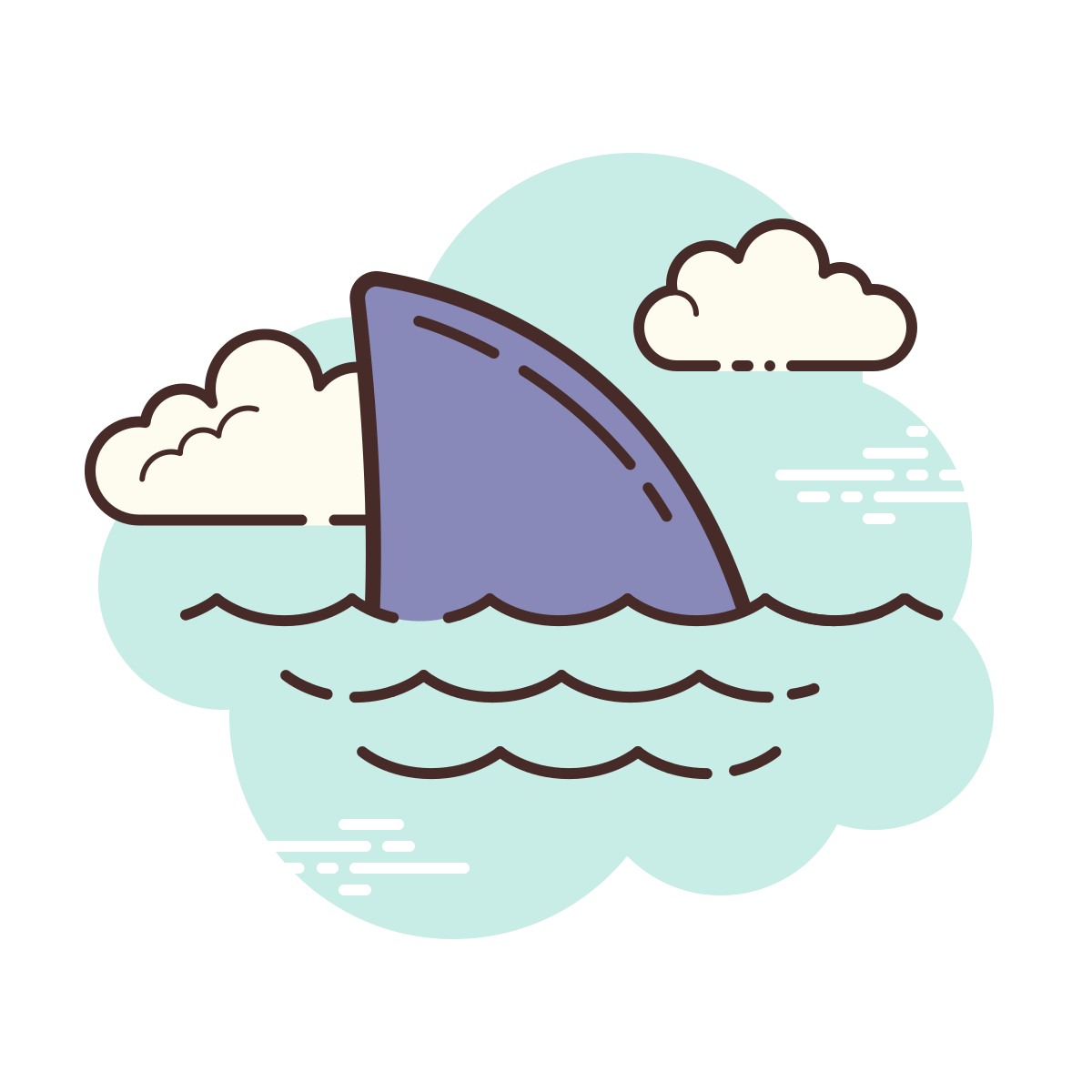 cloud style shark icon