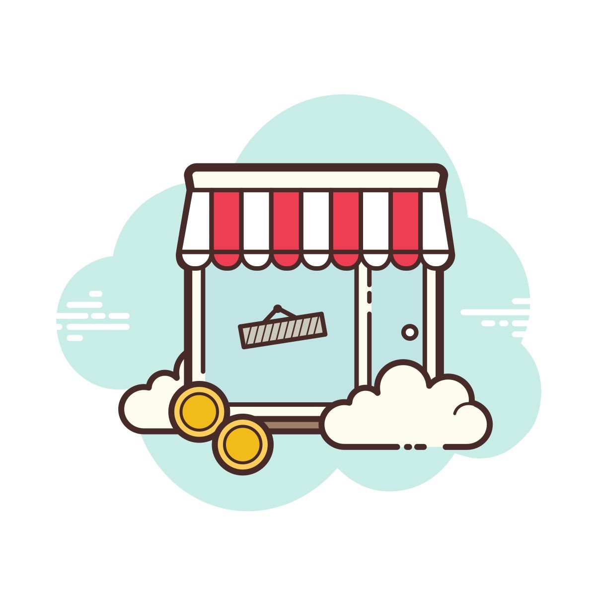 cloud style 가게 icon