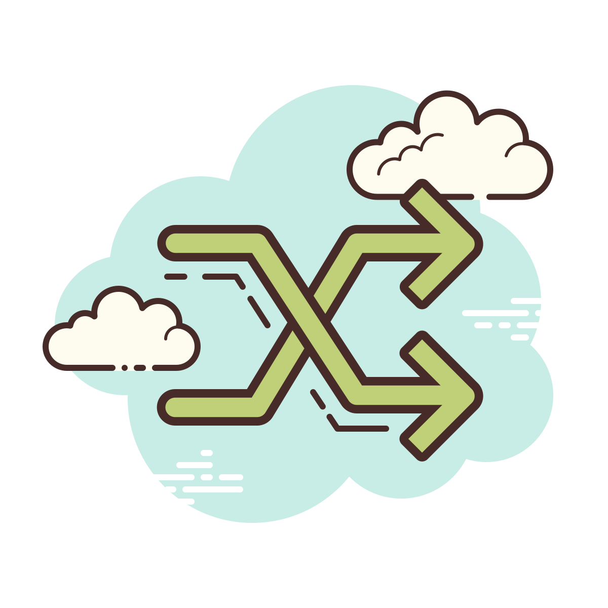 cloud style shuffle icon