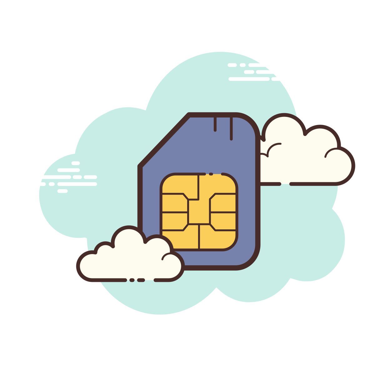 cloud style scheda sim icon
