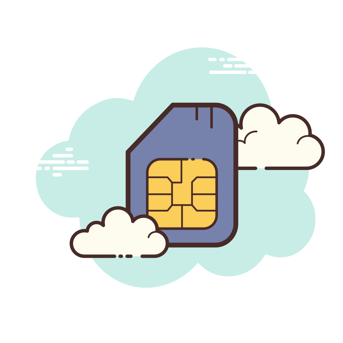 cloud style sim card icon