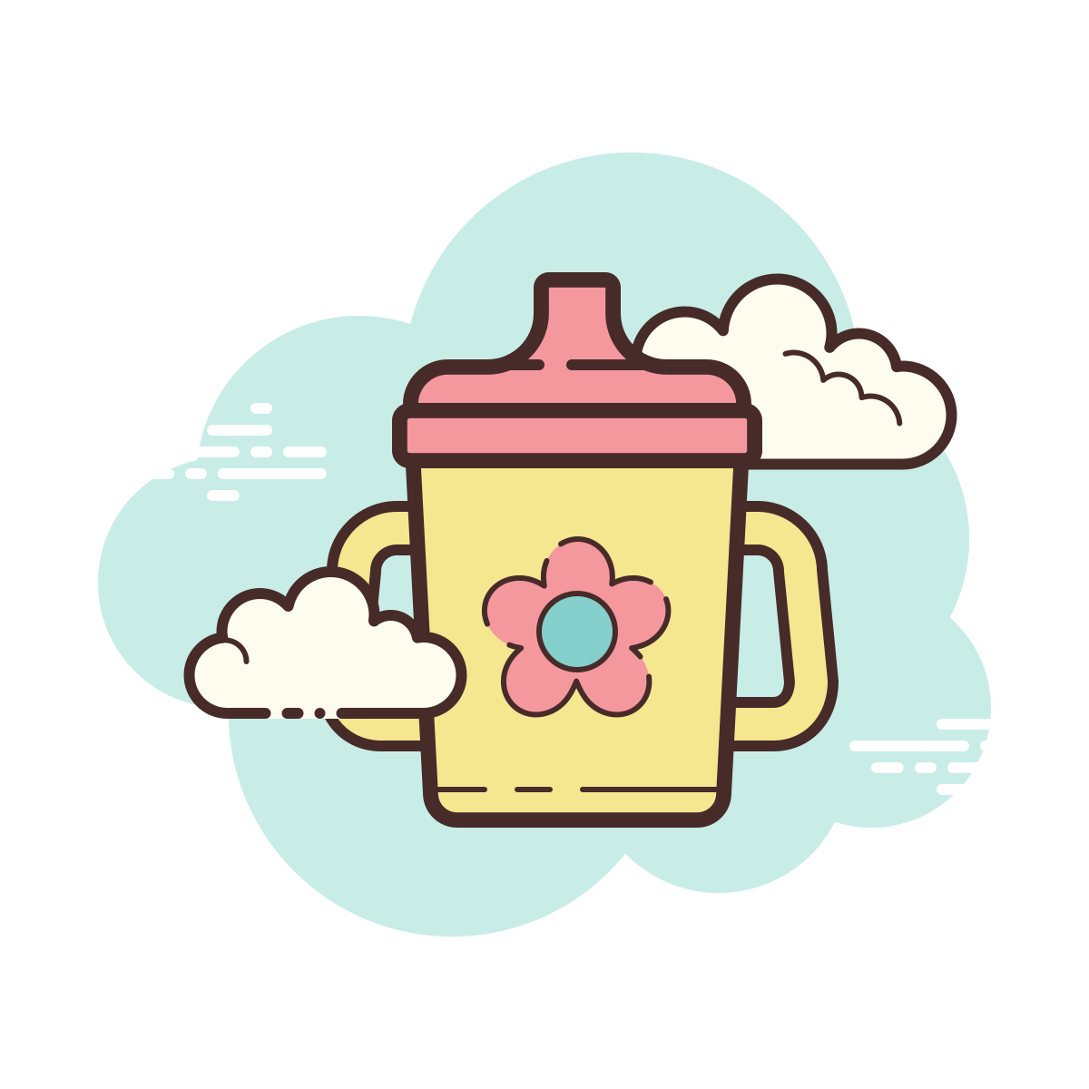 cloud style sippy cup icon