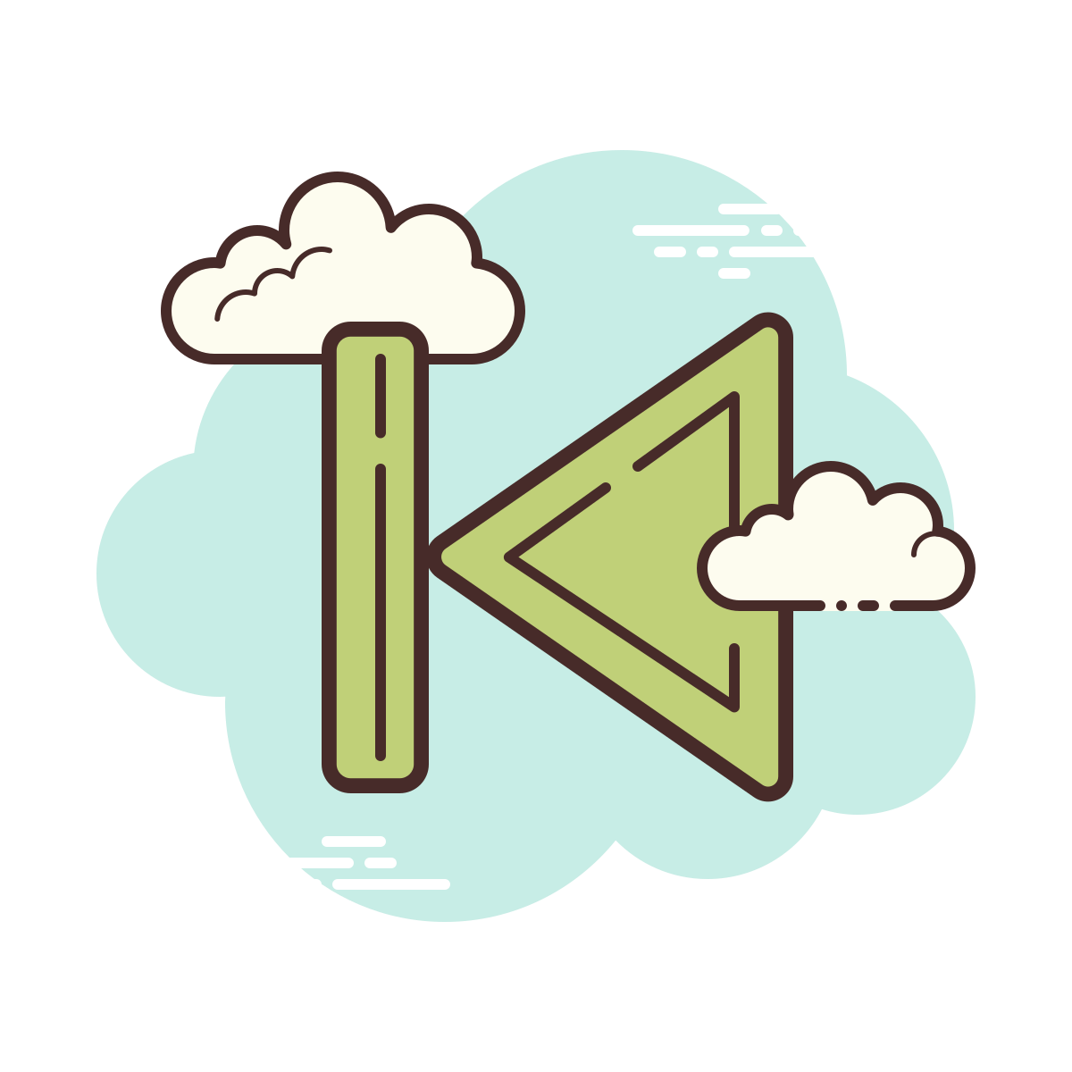 cloud style skip to start icon
