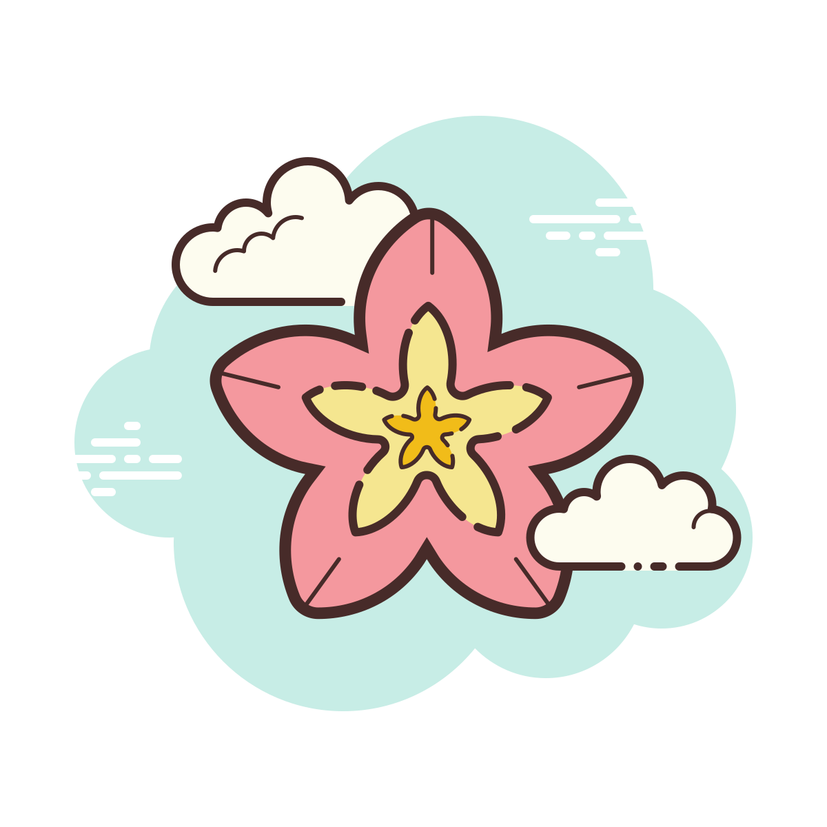 cloud style spa flower icon