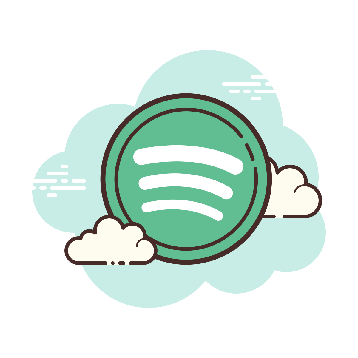 cloud style spotify  v2 icon