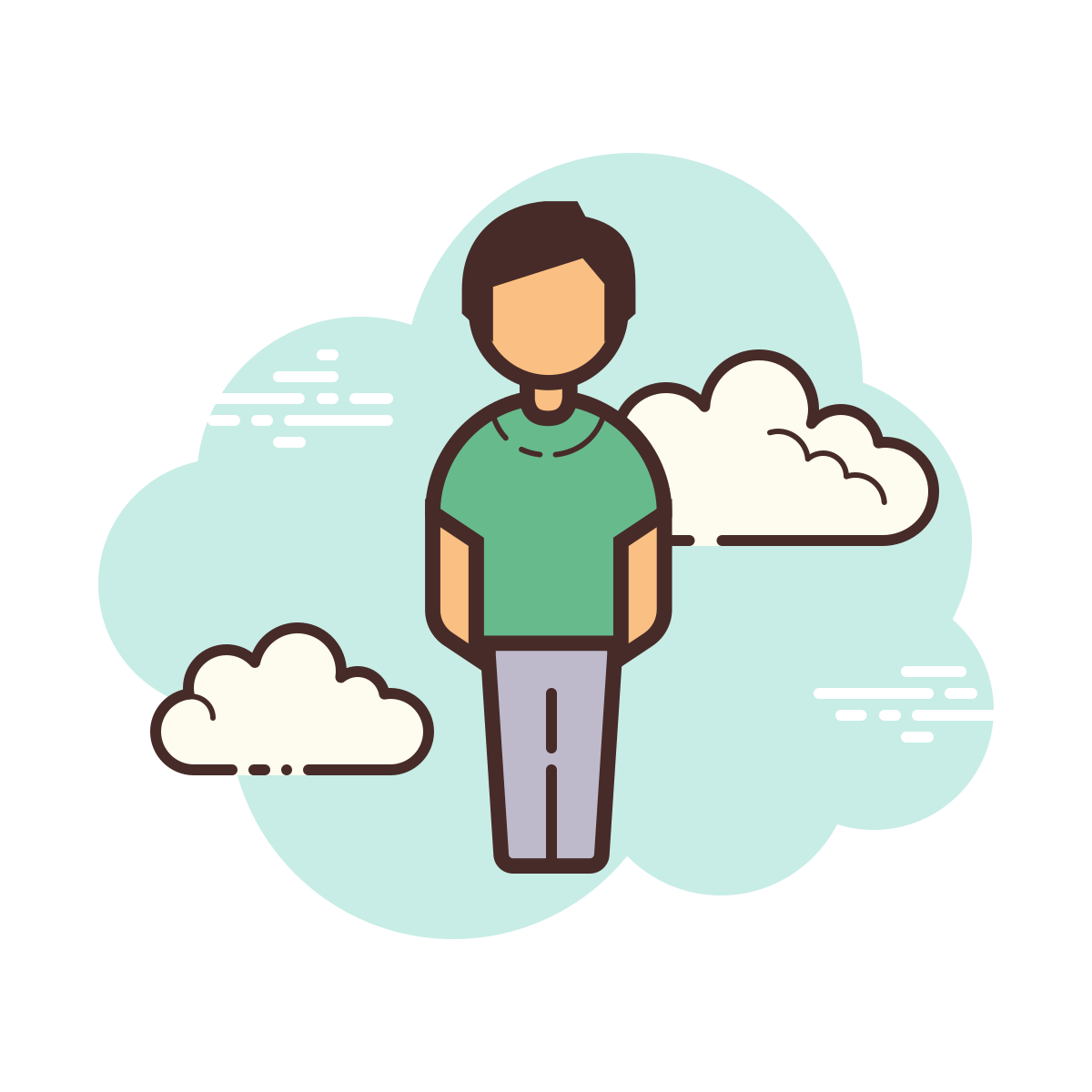 cloud style standing man icon