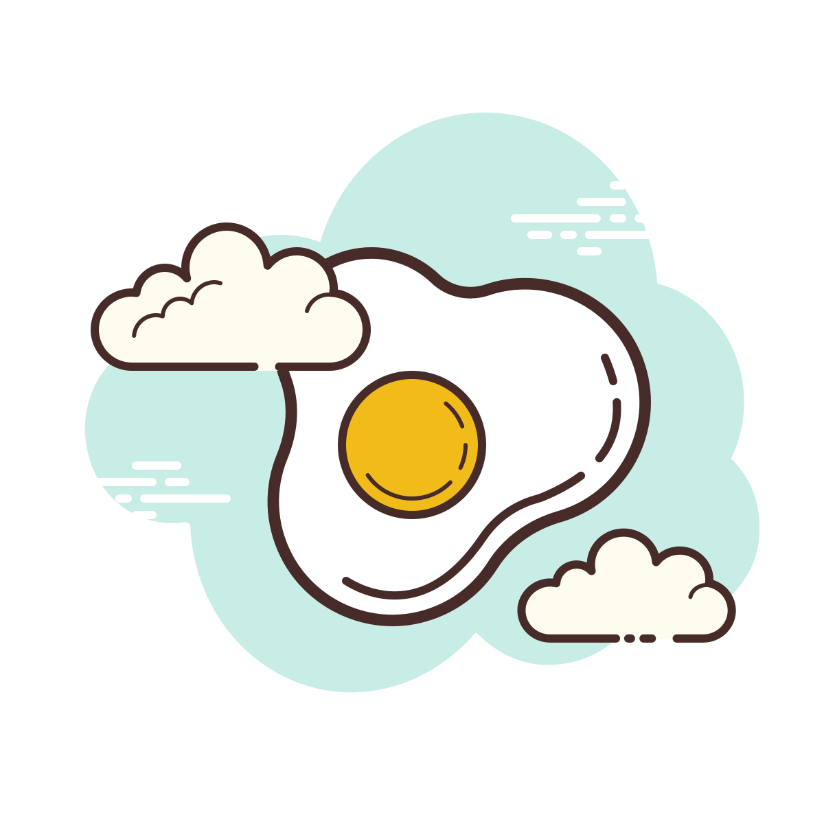 cloud style sunny side up eggs icon