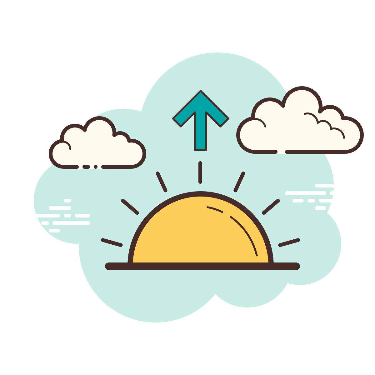 cloud style sunrise icon