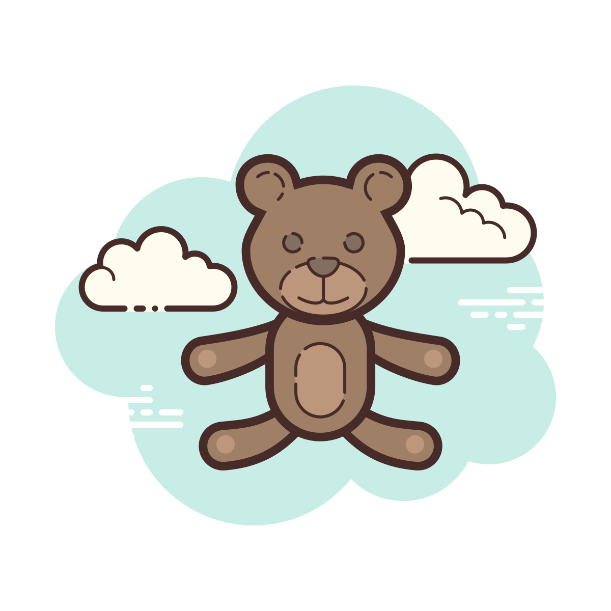 cloud style teddy bear icon