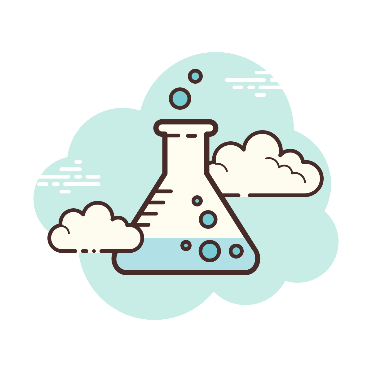 cloud style test tube icon